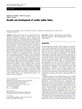 Growth and Development of Conifer Pollen Tubes