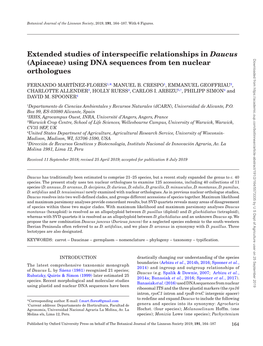 Extended Studies of Interspecific Relationships in Daucus (Apiaceae