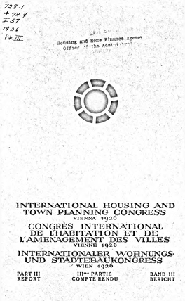 International Housing and Town Planning 1926 Part 3