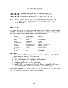 Fetal Pig Dissection