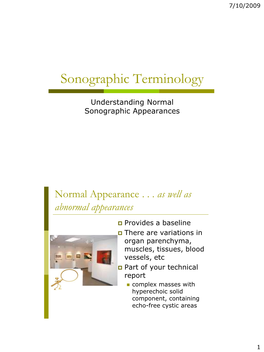 Sonographic Terminology