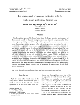 The Development of Spectator Motivation Scale For
