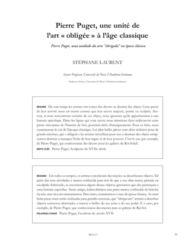 Pierre Puget, Une Unité De L'art « Obligée » À L'âge Classique