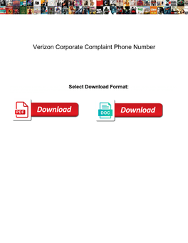 Verizon Corporate Complaint Phone Number