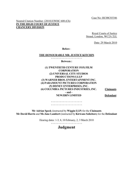 High Court Judgment Template