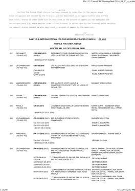 Daily I D.B. Motion Petition for the Wednesday Dated 17/08/2016 Cr No 1