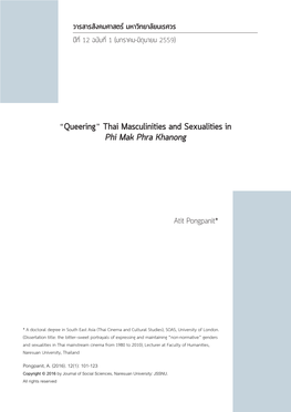 Thai Masculinities and Sexualities in Phi Mak Phra Khanong