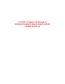 CANTO 3 Chapters 16 Through 33 STUDENT/GROUP DISCUSSION STUDY GUIDE/MANUAL Hare Krishna! All Glories to Srila Prabhupada!