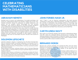 Celebrating Mathematicians with Disabilities