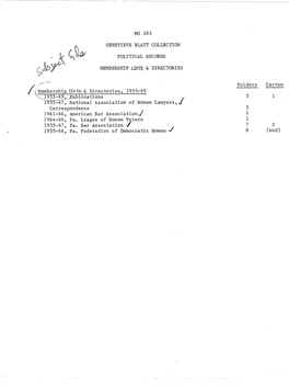J - 1953-67, National Association of Women Lawyers, J Correspondence 1961-66, American Bar ~Ssociationj 1964-66, Pa