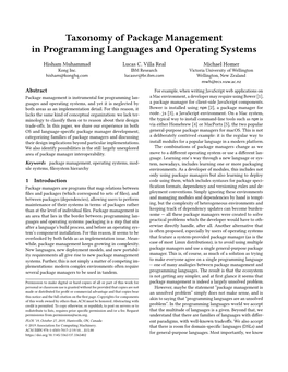 Taxonomy of Package Management in Programming Languages and Operating Systems