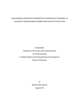 Chapter 1 - a Brief Overview of the Complexities of Repetitive DNA