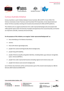 Curious Australia Initiative Guidelines – May 2021