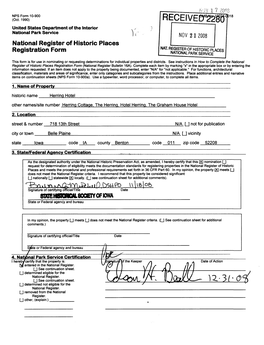 National Register of Historic Places Registration Form 8DOEMRQHCN