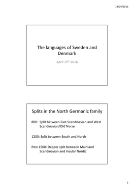 SAS1 9.The Languages of Sweden and Denmark