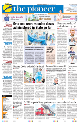 Over One Crore Vaccine Doses Administered in State So