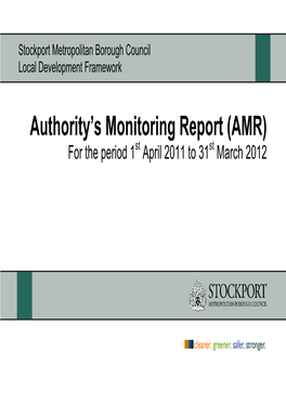 Stockport Annual Monitoring Report 2011-2012