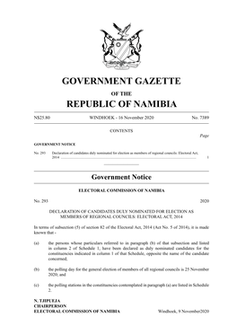 Government Gazette Republic of Namibia