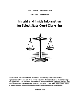 Insight and Inside Information for Select State Court Clerkships