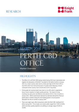 March 2014 Perth CBD Office Market Overview