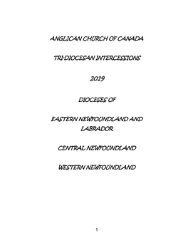 Anglican Church of Canada Tri-Diocesan Intercessions