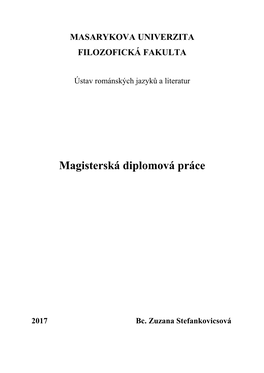 Magisterská Diplomová Práce