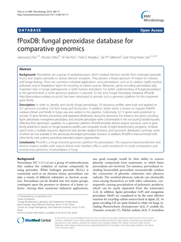 Fpoxdb: Fungal Peroxidase Database for Comparative Genomics