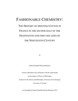 Fashionable Chemistry