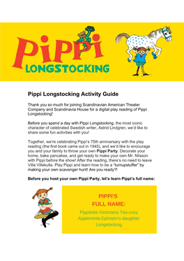 Pippi Longstocking Activity Guide