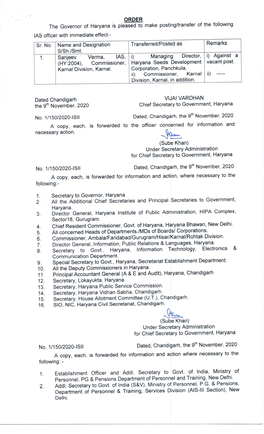 Postings/Transfers of IAS Officer