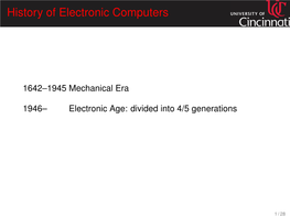History of Electronic Computers
