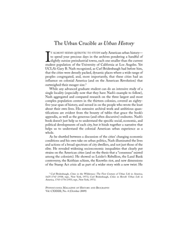 The Urban Crucible As Urban History