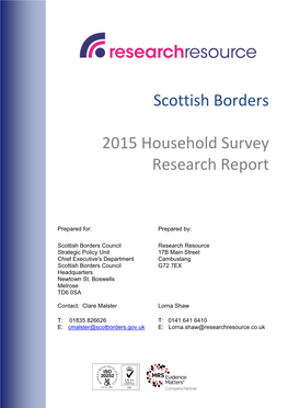 Scottish Borders 2015 Household Survey Research Report