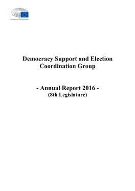 Annual Report 2016 - (8Th Legislature) Democracy Support and Election Coordination Group