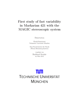 First Study of Fast Variability in Markarian 421 with the MAGIC Stereoscopic System