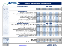 Route 425 - East Conyers to Downtown Atlanta