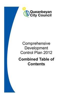 Comprehensive Development Control Plan 2012 Combined Table of Contents