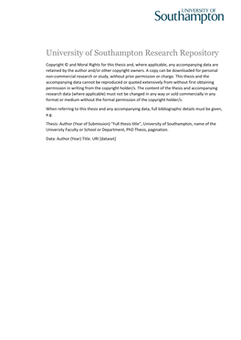 University of Southampton Research Repository