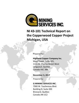 NI 43-101 Technical Report on the Copperwood Copper Project