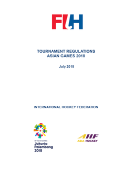 Tournament Regulations Asian Games 2018
