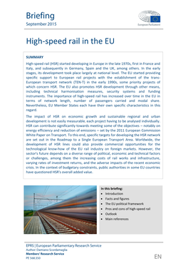 High-Speed Rail in the EU