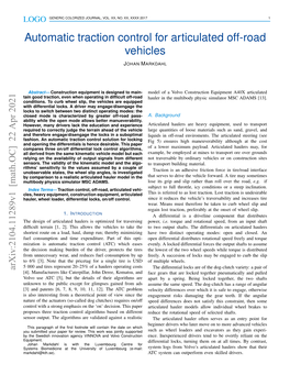 Automatic Traction Control for Articulated Off-Road Vehicles