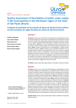 Quality Assessment of Fluoridation of Public Water Supply in 88