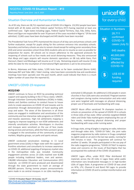 Situation Overview and Humanitarian Needs