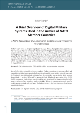 A Brief Overview of Digital Military Systems Used in the Armies of NATO Member Countries