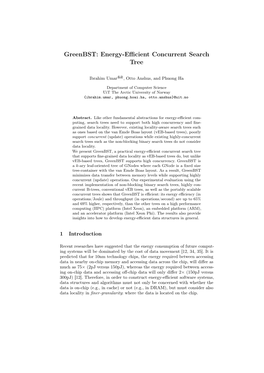 Energy-Efficient Concurrent Search Tree