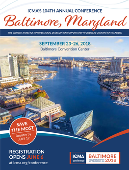 ICMA 2018 Annual Conference Preliminary Program – Baltimore