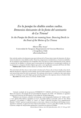 En La Pampa Los Diablos Andan Sueltos. Demonios Danzantes De La Fiesta Del Santuario De La Tirana1 in the Pampa the Devils Are Roaming Loose