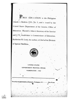 RBLIC EDUCATION in the Philippine