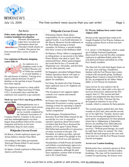 July 13, 2005 the Free-Content News Source That You Can Write! Page 1